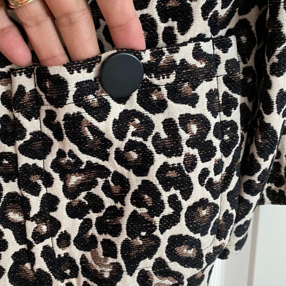 CHICO’S Jacquard  Animal Print Open Front 3/4 Sleeve Jacket Size 8 NWT - Picture 4 of 8